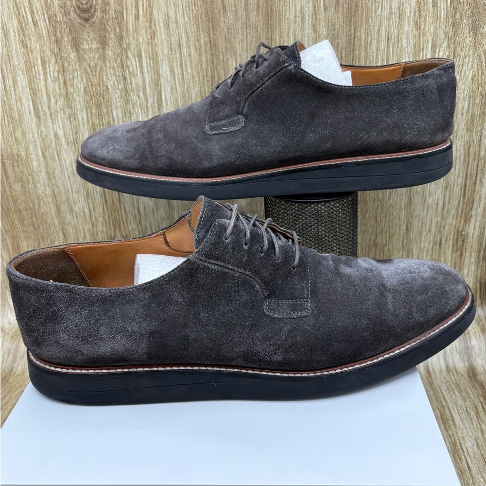 Vince Grey Suede Leather Lace Up Dress Shoes - Picture 1 of 11